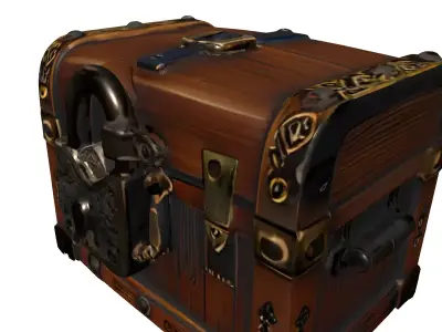 Ornate Fantasy Treasure Chest Lock Low-poly 3D model