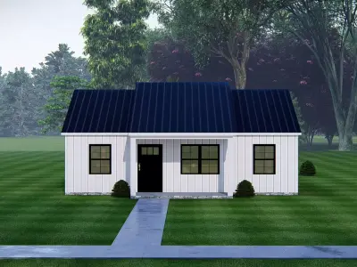 Modern Barndominium 3D Model Barn Style Residence Design 3D model