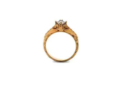 vintage inspired engagement ring 896 3D print model