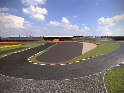 Silverstone Track Low-poly 3D model