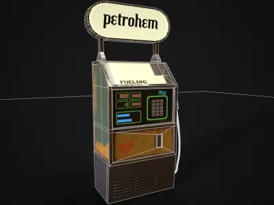 CyberPunk Petrol Pump Low-poly 3D model