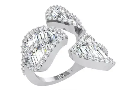 Leaf Diamond Ring 3929 3D print model