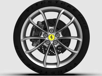 Original Ferrari F430 rim wheel rear 10 x 19 BBS design 3D model