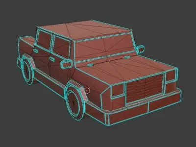 Lowpoly Car pickup truck Low-poly 3D model