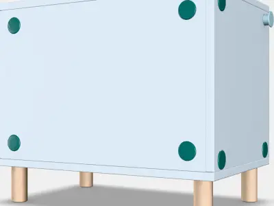 SMUSSLA Bedside table-shelf unit 3D model
