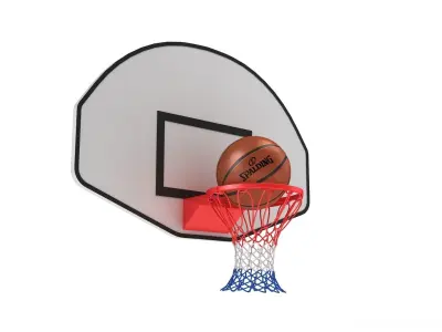 Basketball Rim with Spalding Basketball 3D model