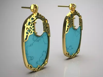 gemstone gold ring ge0043 3D print model