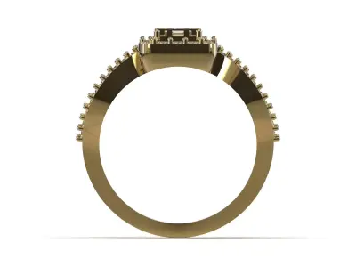 Elegant Gold Ring  Ready for 3D Manufacturing jr00353 3D print model