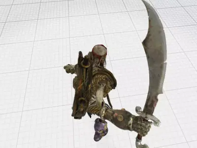 Spinal fighting swashbuckler Low-poly 3D model