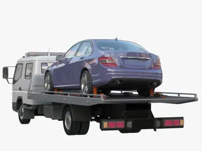 Tow truck double cab 3D model