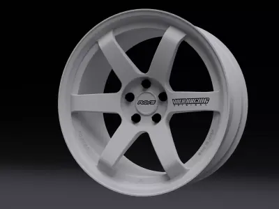 Volk Rays TE37 Car Rim Low-poly 3D model