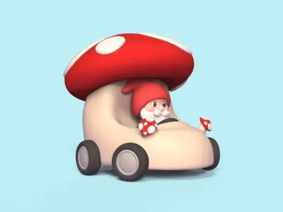 Mushroom Car 3D print model