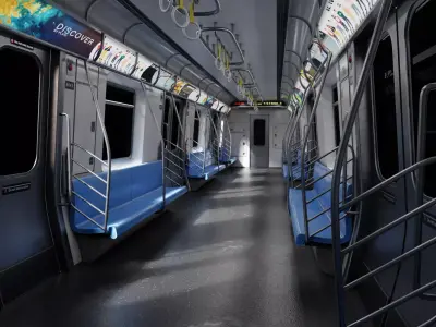 Subway Car Interior 8K and 4K Textures 3D model