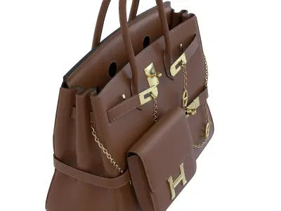 Hermes Birkin Chain Mini Bag Low-poly 3D model