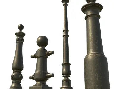 Street cast iron posts P1-1 3D model