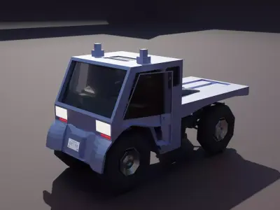 Miniature Cool Truck - Rigged For Animation - Ultra-Low Poly Low-poly 3D model