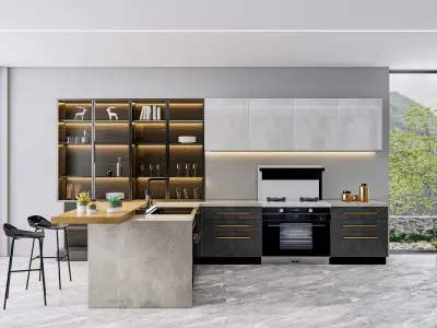 Kitchen Modern interior  0040 3D model