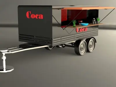 truk food Low-poly 3D model