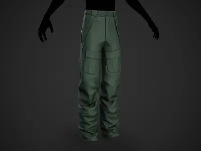 Green Snowboard Pants Style 3  Low-poly 3D model