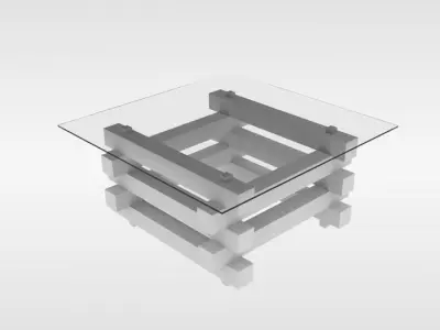 Coffee table of log Free low-poly 3D model