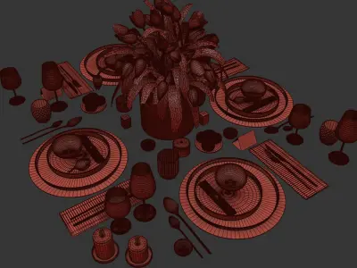 Tableware set 19 3D model
