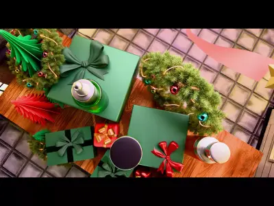 Christmas animation setup for product visualization Low-poly 3D model