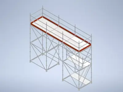 Scaffolding tower for a work at height 4mt-area 6210mmx1570mm 3D model