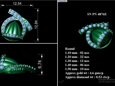 Pendant Earrings combo - 4876 3D print model
