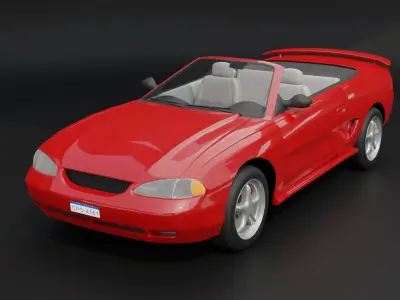Convertible Sports Car Realistic and Game Ready Asset 3D model