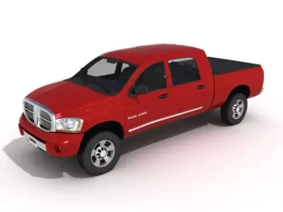 Car   Dodge Ram 2500 Red 3D model