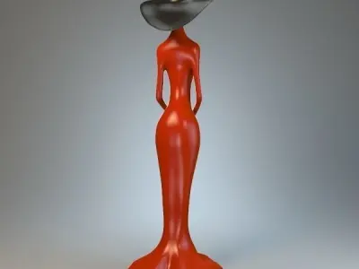 Statuette of Woman in a Hat P 3D print model