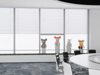 Futuristic White Conference Hall 3D model