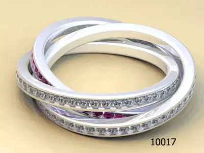 Ring gold and sapphire wedding Free 3D print model