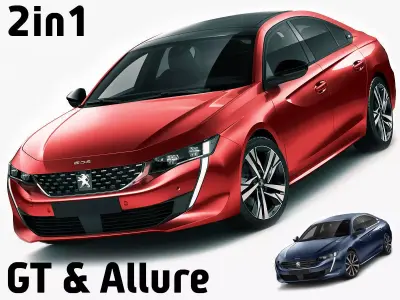 Peugeot 508 GT and Allure 3D model