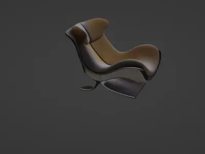 Futuristic Curved Lounge Chair 3D Model 3D model
