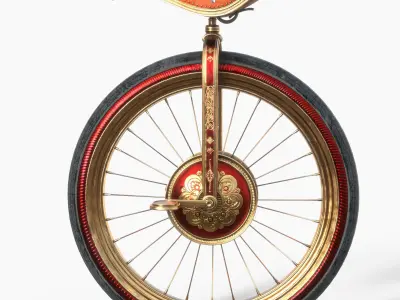Historical Unicycle Low-poly 3D model