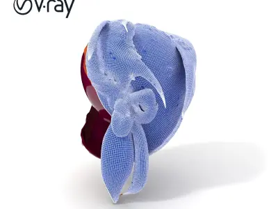 Renaissance Velvet Hat with Gold Embroidery Model Pack Low-poly 3D model