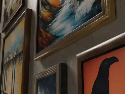 Modern Wall Pictures Low-poly 3D model