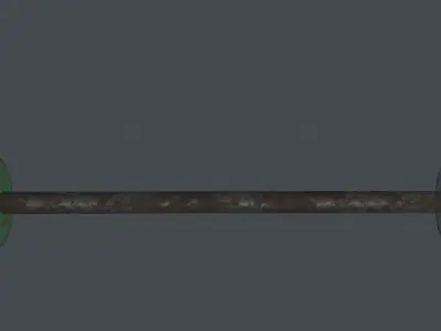Old barbell Low-poly 3D model