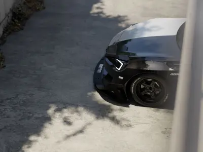 Car Render Scene 3D Blender File Textured And FBX File 3D model