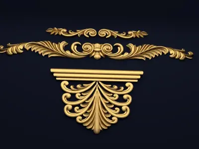 Classic decor ornament v-3D model 21 3D model