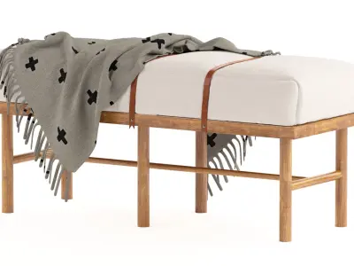 Safari Bench with blanket 3D model