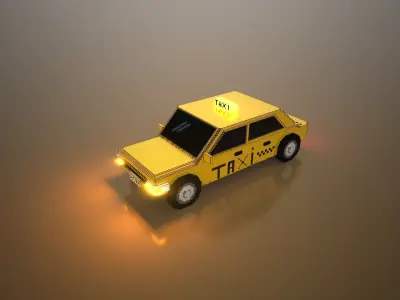 Voxel Taxi Design  3D model