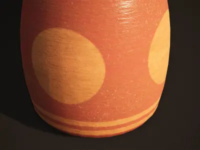Vase Game Ready wooden bottle Low-poly 3D model