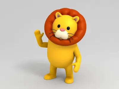 Rigged Lion Character 3D model