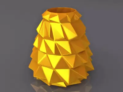 Wavy Triangulation Vase Geometric Shape 3D Printing Model 3D print model