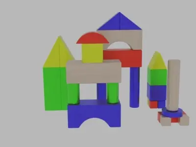 Toy Blocks Low-poly 3D model