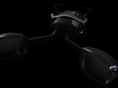 Cyberpunk sci fi flying car Free 3D model