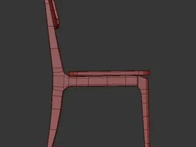 Rustic Walnut Side Chair 3D model