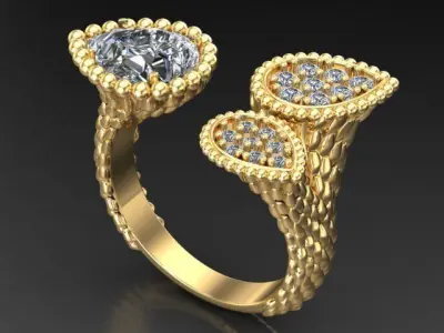 pear ring 3D print model